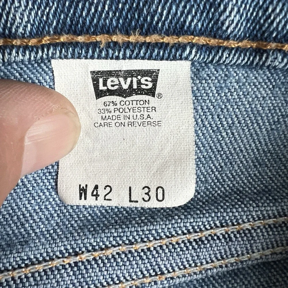 Levi's 547 Orange Tab Jeans 42x30(40x28) USA Made 90s Bootcut Distressed Vintage